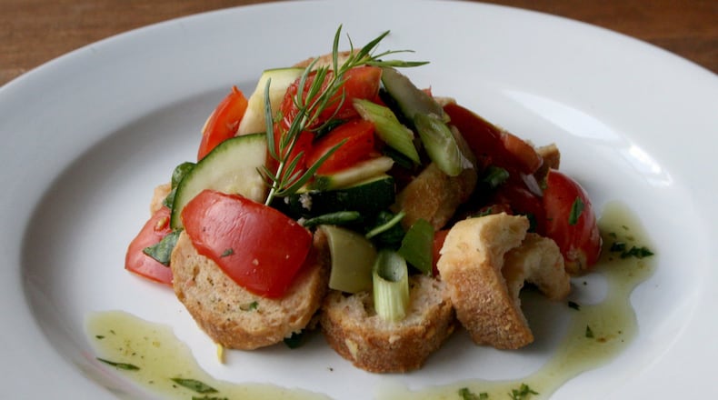 Panzanella salad on July 31, 2008 in the Free Press studio. (Mary Schroeder/Detroit Free Press/TNS)