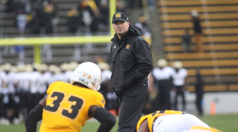 Kennesaw State Owls head coach Brian Bohannon before a FCS playoff game against the Wofford Terriers, Saturday, Dec. 1, 2018, Kennesaw, Ga. BRANDEN CAMP/SPECIAL