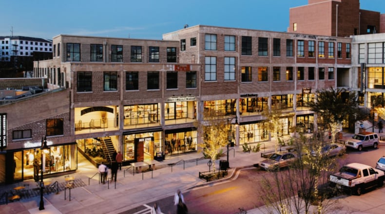 Images of Jamestown Properties' plans for redevelopment of Parkside Shopping Center in Sandy Springs. Courtesy Jamestown Properties