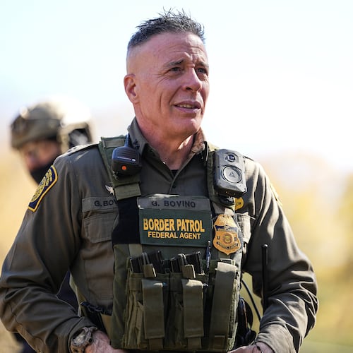 U.S. Border Patrol Commander at large Gregory Bovino looks on, Monday, Nov. 17, 2025, in Charlotte, N.C. (AP Photo/Matt Kelley)
