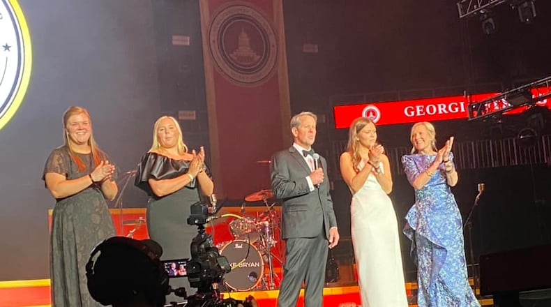 Gov. Brian Kemp's inaugural ball earlier this year drew thousands of donors and officials to State Farm Arena in Atlanta, but he isn't saying how much it cost or who paid for it. This image was posted on a public Facebook page.