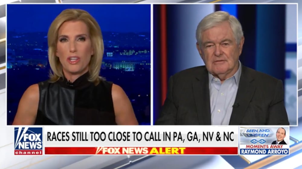 A screenshot of news coverage from election night.