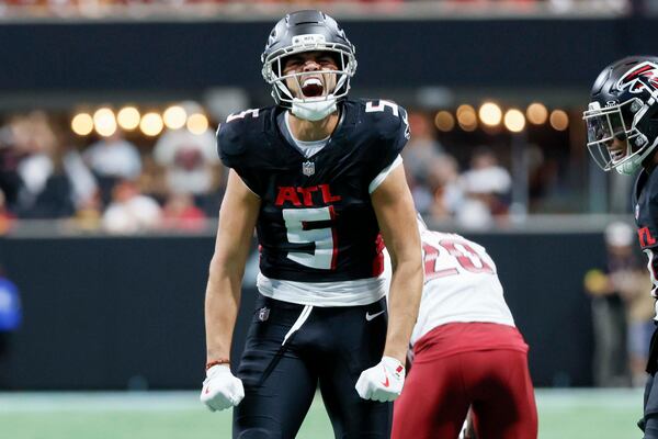 Drake London, excited by a big catch against the Commanders and the Falcons' offensive turnaround.
