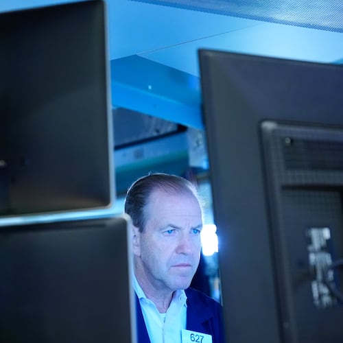 Michael Smyth works on the floor at the New York Stock Exchange in New York, Monday, Sept. 14, 2026. (AP Photo/Seth Wenig)