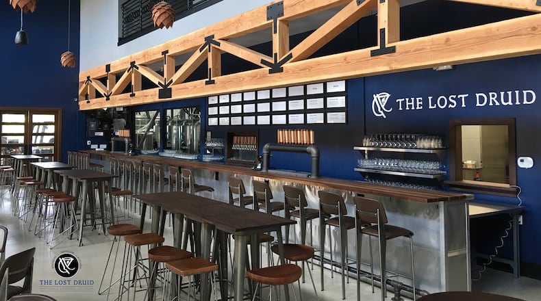 The interior of The Lost Druide Brewery