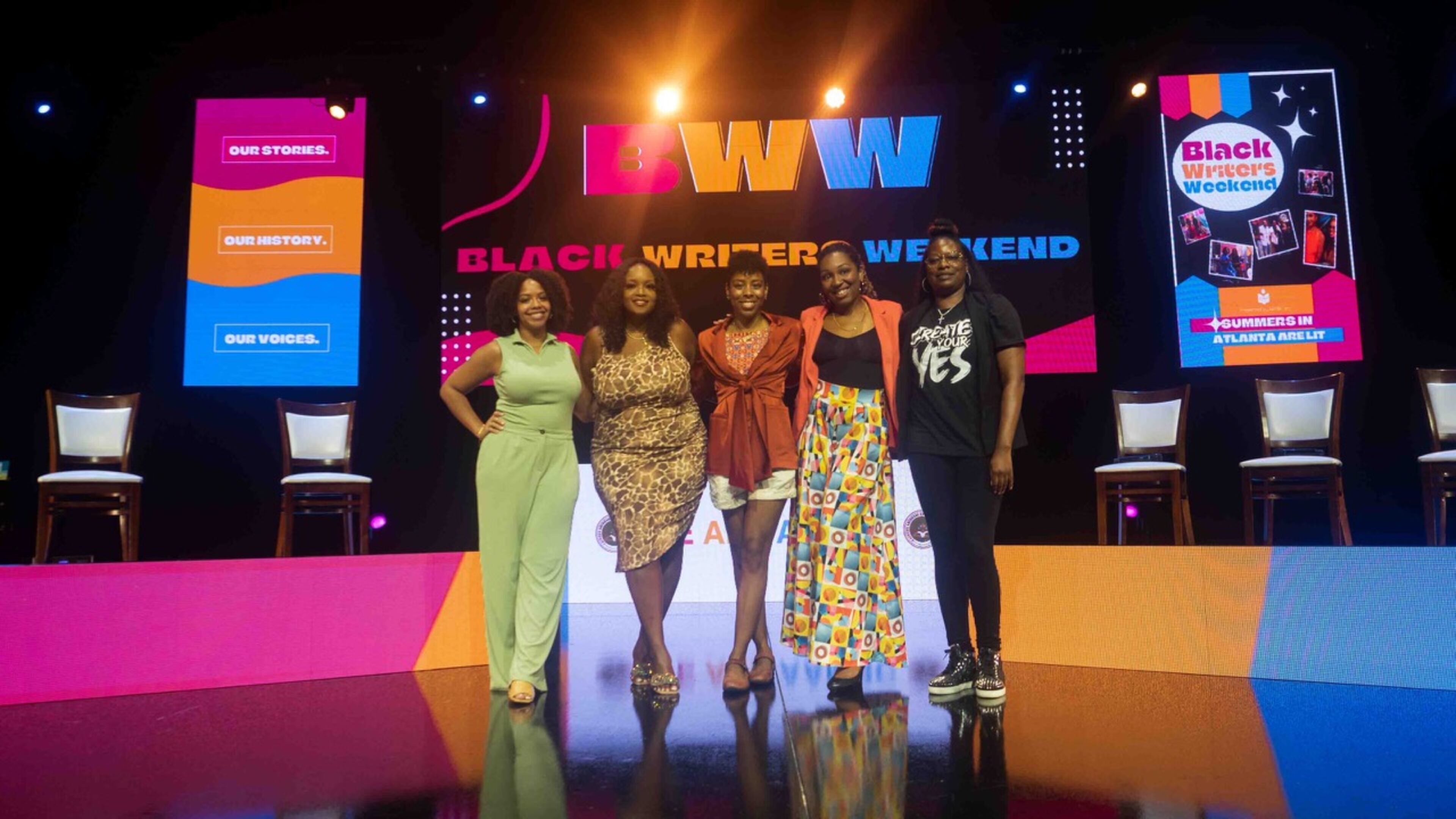 The three-day Black Writers Weekend, starting Thursday, is a celebration of literature, filmmaking, publishing and social media. Participants in the 2024 edition included (from left) Jazmine Bunch, Leslie Black, Kristin Iris Johnson, Briana Cole and Sheena Herod. (A. "King" Solomon)