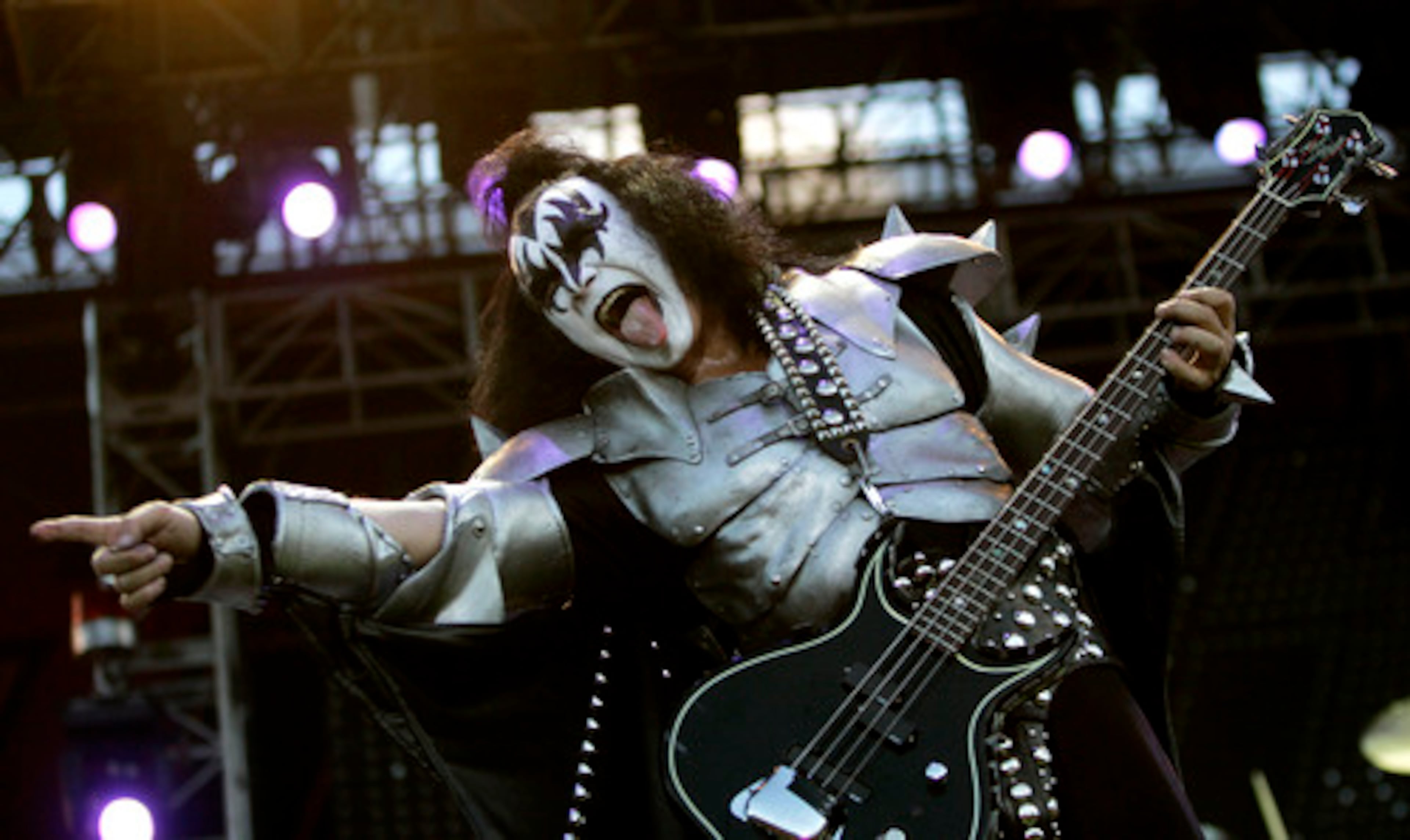 Gene Simmons performing in Melbourne, Australia with Kiss.