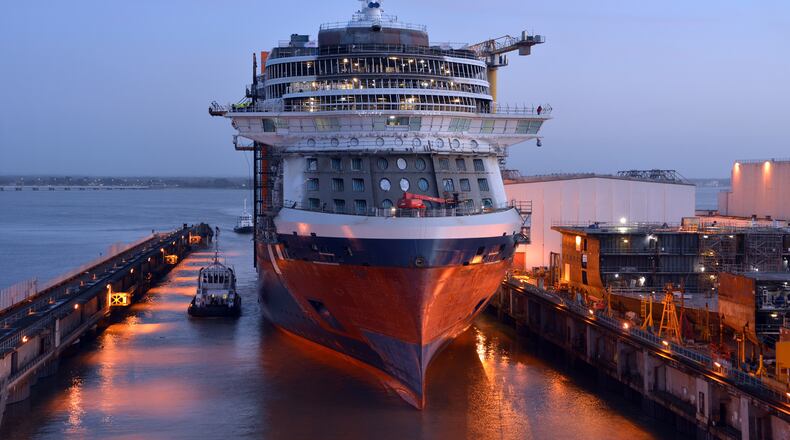 A look at the Celebrity Edge float out in Saint-Nazaire at STX France. (Bernard Biger/STX France)