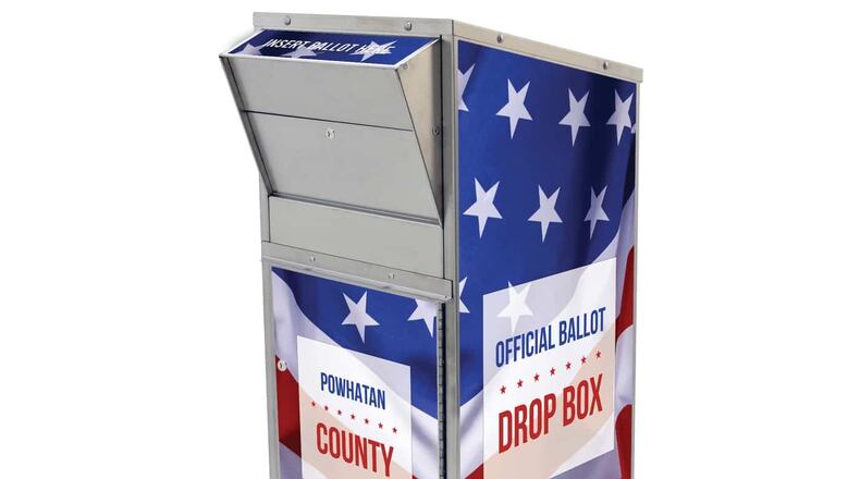 Secured ballot boxes placed at three Fayette County locations will be available to voters until 7 p.m. on Election Day. Courtesy American Security Cabinets