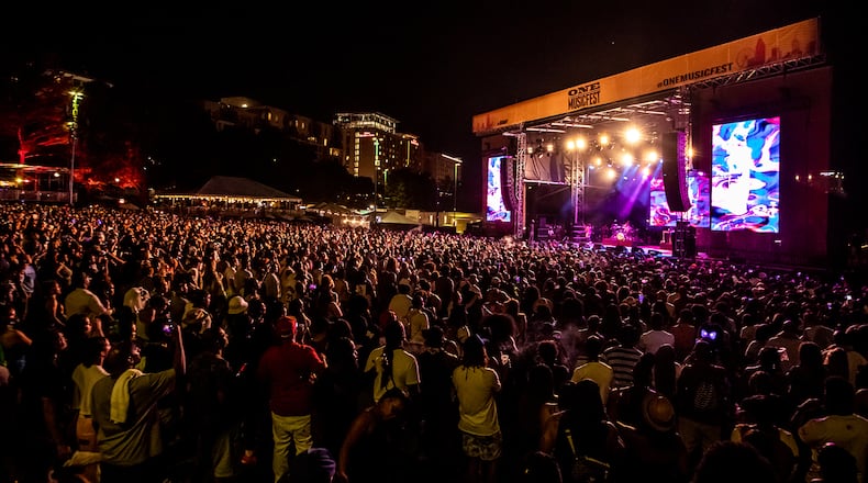 Revelers enjoy the sounds at ONE Musicfest in 2021. This fall's festival takes place October 28 and 29 at Piedmont Park.
(Courtesy ABV Gallery)
