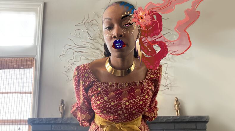 This is a self-portrait of Afua Richardson. As a kid in the 1980s, Afua Richardson was surrounded by the arts - music, painting, and even sculpting. Richardson said the arts gave her a home in the midst of growing up in Harlem, New York. Courtesy of Afua Richardson