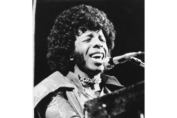 FILE - Rock star Sylvester "Sly" Stone of Sly and the Family Stone, April 1972. (AP Photo, File)