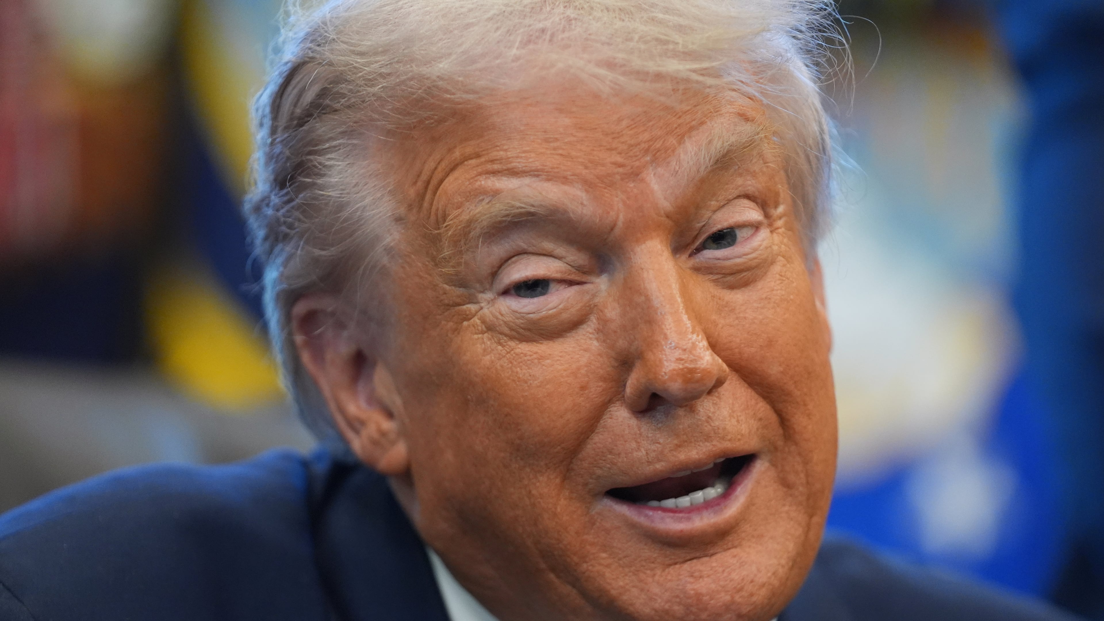 President Donald Trump speaks during a meeting with the White House task force on the 2026 FIFA World Cup in the Oval Office of the White House, Monday, Nov. 17, 2025, in Washington. (AP Photo/Evan Vucci)
