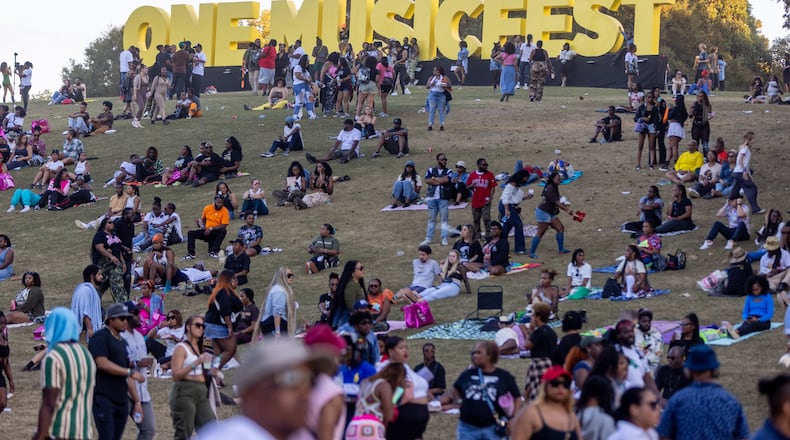 Crowds are seen at ONE Musicfest at Piedmont Park in Atlanta on Sunday, Oct. 29, 2023. Just over 2,500 attendees showed up to the first One Musicfest in 2010. Now, over 100,000 attendees show up over the course of two days. (Arvin Temkar/The Atlanta Journal-Constitution/TNS)
