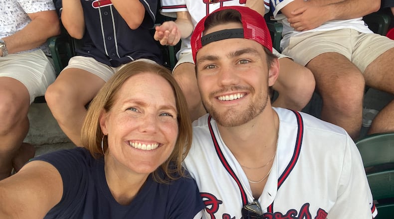 Heather and Gavin McElroy enjoy a recent Braves game.