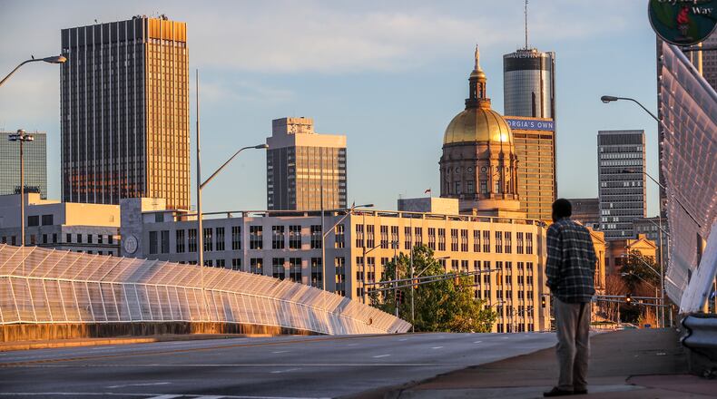 Capitol Avenue and I-20 in Atlanta, practically empty of traffic in the COVID-19 era. (JOHN SPINK/JSPINK@AJC.COM)