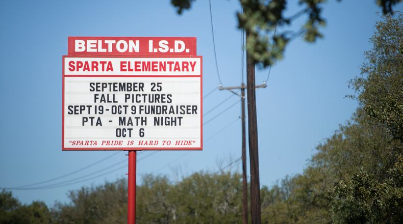 A sign for Sparta Elementary in Belton, Texas, where officials canceled classes upon learning that a student here recently flew on the same flight as an Ebola-infected nurse, Oct. 16, 2014. The Belton Independent School District, south of Waco, also closed a middle school for similar reasons, and officials in the Cleveland area closed two schools there as well. (Ilana Panich-Linsman/The New York Times) A sign for Sparta Elementary in Belton, Texas, where officials canceled classes upon learning that a student here recently flew on the same flight as an Ebola-infected nurse, Oct. 16, 2014. The Belton Independent School District, south of Waco, also closed a middle school for similar reasons, and officials in the Cleveland area closed two schools there as well. (Ilana Panich-Linsman/The New York Times)