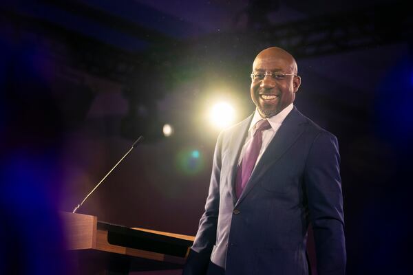 In person and over the air, U.S. Sen. Raphael Warnock has focused this week on pushing health care proposals he has championed in Washington. (Nicole Craine/The New York Times)