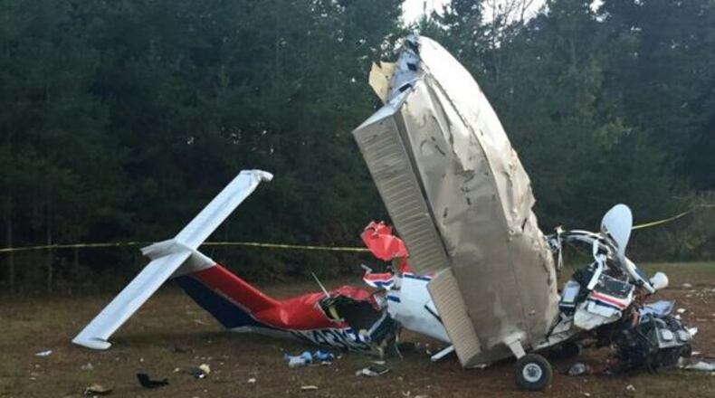 A Piper PA-38 crashed in a field off of Salem Church Road in Jasper around 6:30 p.m. Thursday, officials said. (Channel 2 Action News)
