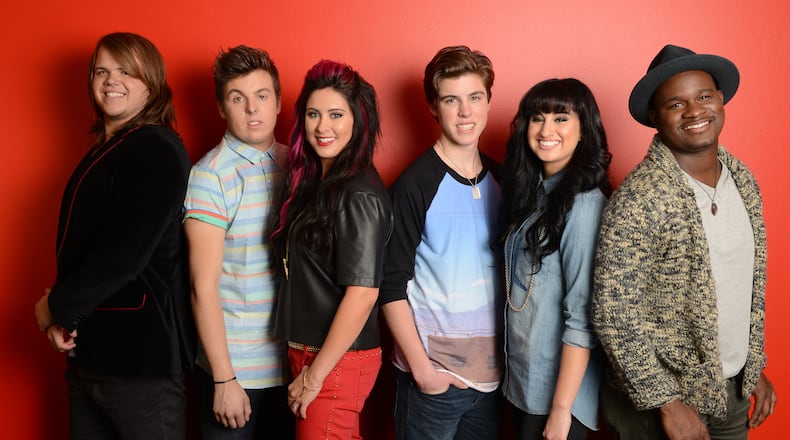 AMERICAN IDOL XIII: Top 6: L-R: Caleb Johnson, Alex Preston, Jessica Meuse, Sam Woolf, Jena Irene and C.J. Harris. CR: Michael Becker / FOX. Copyright FOX Broadcasting 2014. AMERICAN IDOL XIII: Top 6: L-R: Caleb Johnson, Alex Preston, Jessica Meuse, Sam Woolf, Jena Irene and C.J. Harris. CR: Michael Becker / FOX. Copyright FOX Broadcasting 2014.