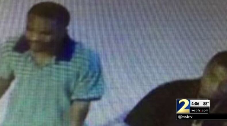 A surveillance photo shows two men suspected of an armed robbery near Georgia State University. (Credit: Channel 2 Action News)