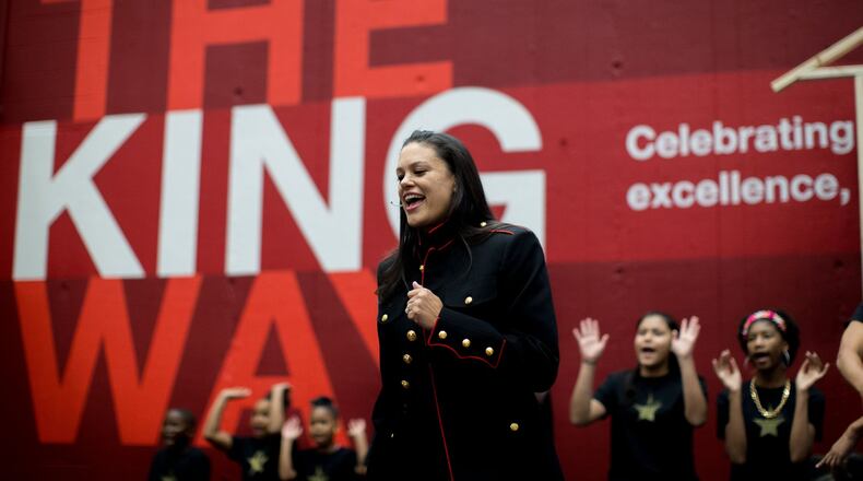 Atlanta Public Schools Superintendent Meria Carstarphen at the 2016 State of the District event at King Middle School, Friday. BRANDEN CAMP/SPECIAL