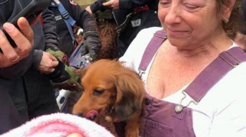 Kristie Ann Ramos was thrilled after being reunited with Khalessi, her long-haired dachshund.