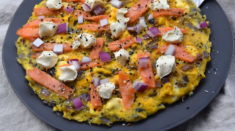Despite its name, Breakfast Sandwich Frittata is fine for dinner. (Chris Hunt for The Atlanta Journal-Constitution)