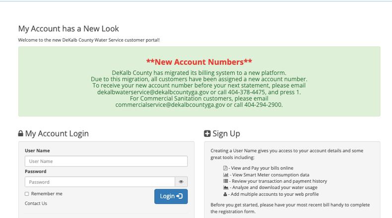 DeKalb County has assigned new account numbers to all water customers as part of a migration to a new billing system.