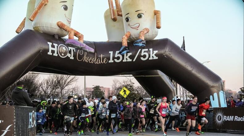 Hot Chocolate Run participants are treated to a smorgasbord of chocolate treats at the end of the race.