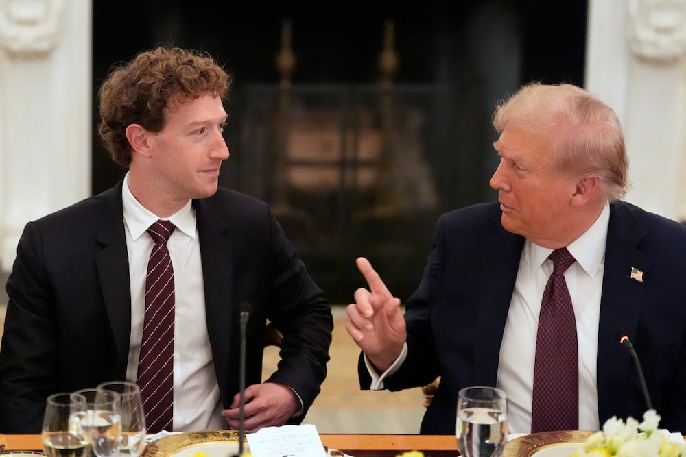 President Donald Trump chatted with Meta CEO Mark Zuckerberg during a dinner with tech executives at the White House on Thursday.