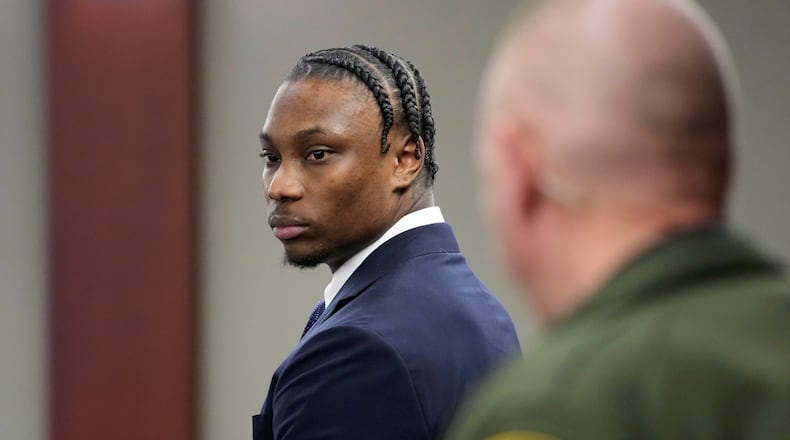 FILE - Former Las Vegas Raiders player Henry Ruggs appears in court May 10, 2023, in Las Vegas. (AP Photo/John Locher, File)