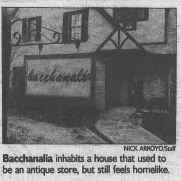 A photo from The Atlanta Journal-Constitution's first review of Bacchanalia in its original location in 1993. (File)