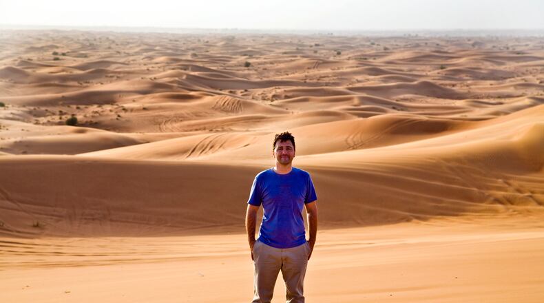 Photographer Ken Ross on a trip to the United Arab Emirates near the border of Oman in 2008. Ross had won a two week vacation to India in a photo contest, and stopped in UAE before the trip. "I feel I was living life to the fullest as my mother taught - trying to see the world before I left it," says Ross.
