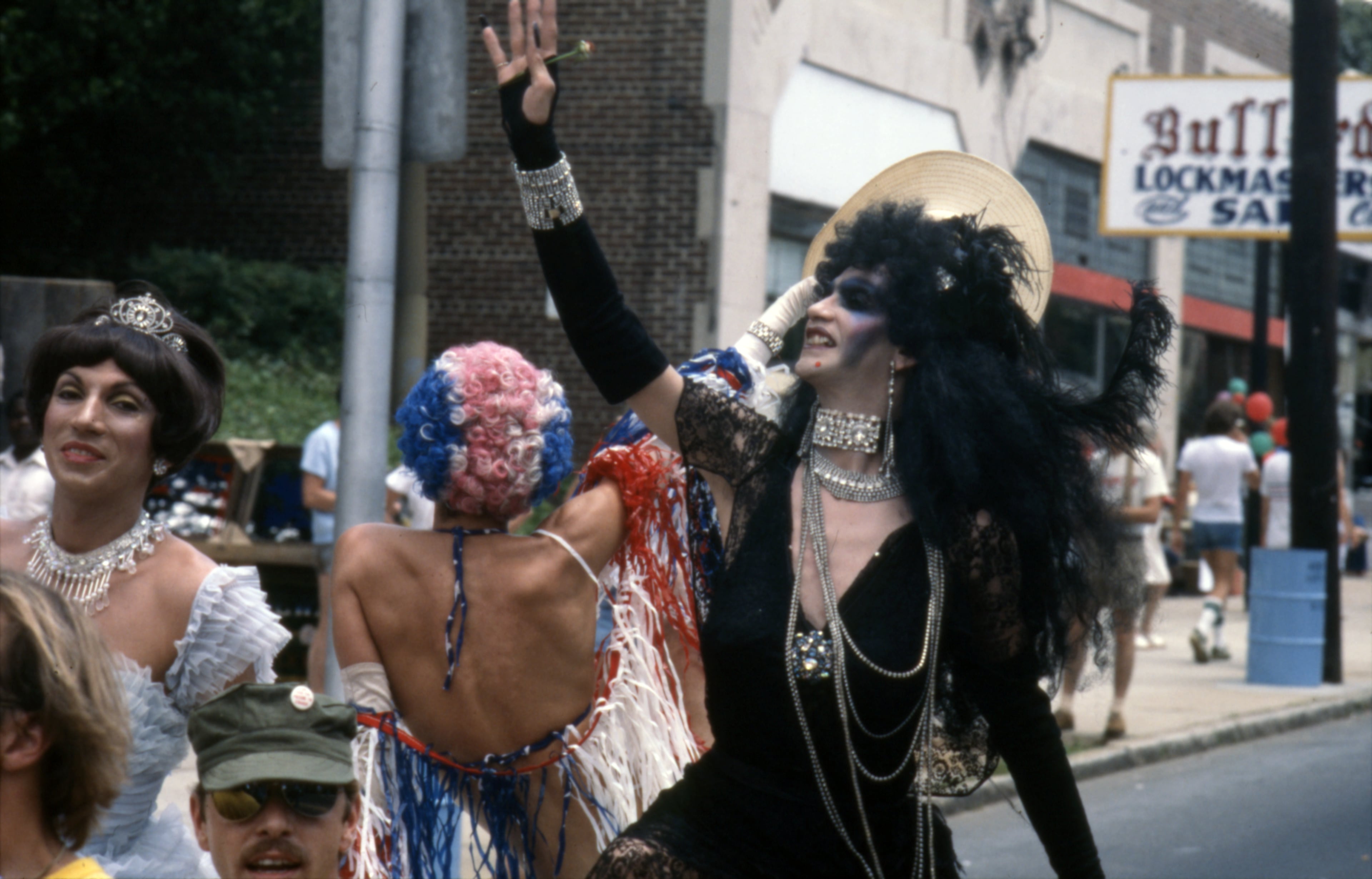 Participants in the Atlanta Pride parade celebrating through downtown, 1977. (Atlanta Journal-Constitution Photographic Archives. Special Collections and Archives, Georgia State University Library.)