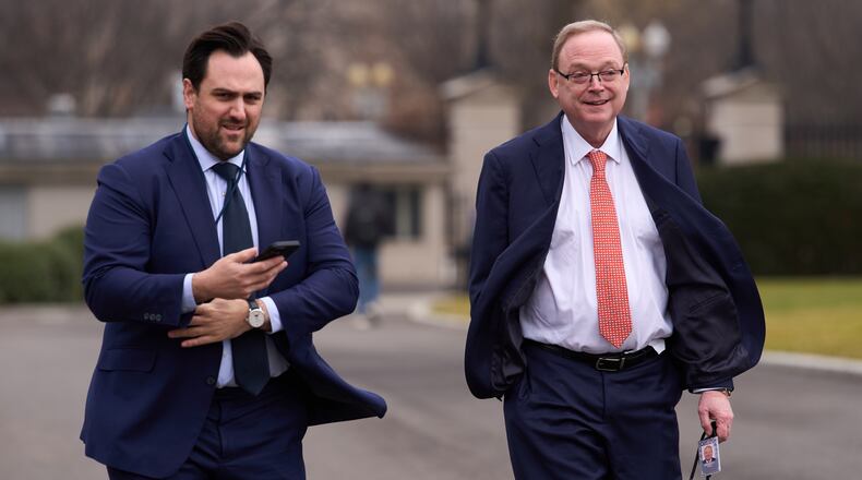 Director of the National Economic Council Kevin Hassett walks to the White House after doing an interview Friday, Jan. 9, 2026, in Washington. (AP Photo/Evan Vucci)