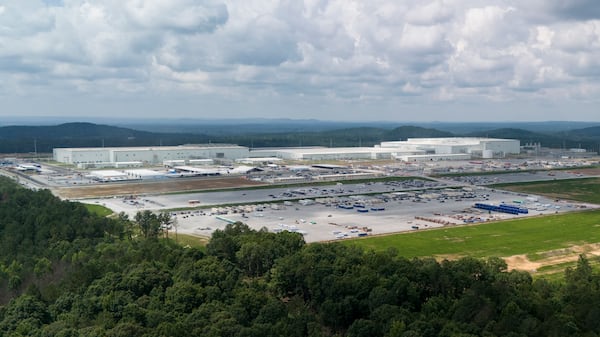 The SK, Hyundai Joint Battery Plant is seen Friday, June 27, 2025, in Bartow County, Ga. (AP Photo/Mike Stewart)