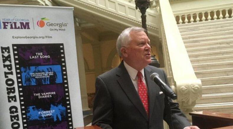 Gov. Nathan Deal touted the state’s booming film industry during Film Day in March 2017. Now, Georgia-filmed productions represent $2.7 billion in direct spending in Fiscal Year 2017. JENNIFER BRETT / AJC