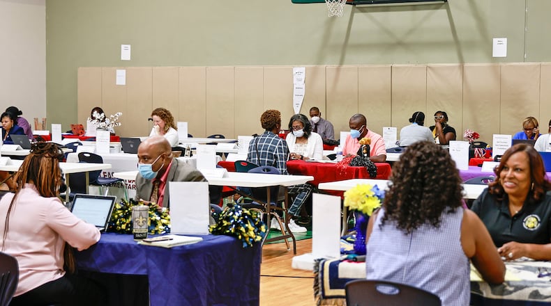 Local government was one of the stronger sectors in January hiring, the Department of Labor said, Here, a job fair at the DeKalb School District Headquarters. (Natrice Miller/The Atlanta Journal-Constitution/TNS)