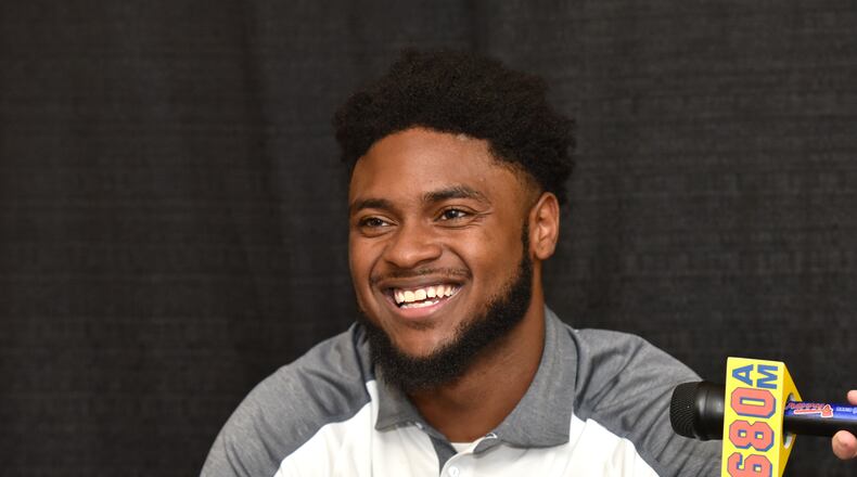 August 2, 2018 Atlanta - Georgia Tech running back Qua Searcy, speaks to members of the press during a Georgia Tech Football Media Day at the Bobby Dodd Stadium on Thursday, August 2, 2018. HYOSUB SHIN / HSHIN@AJC.COM