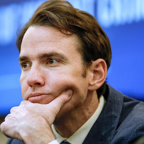 FILE - Rep. Kevin Kiley, R-Calif., listens to testimony as the House Judiciary Subcommittee on Oversight holds a field hearing on violent crime in Charlotte, N.C., Sept. 29, 2025. (AP Photo/Nell Redmond, File)