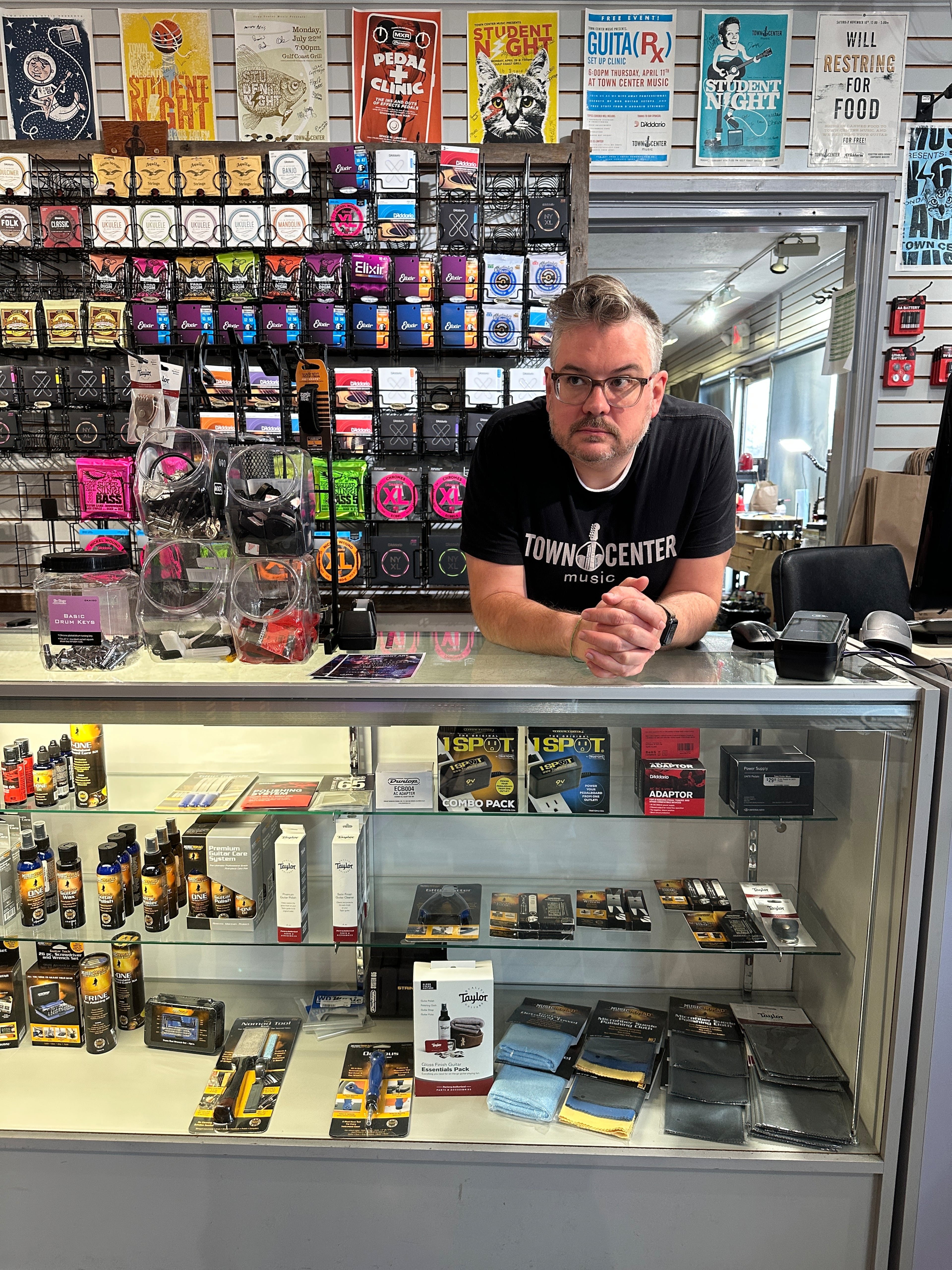 Aaron Brown, owner of Town Center Music in Suwanee, which sells musical instruments, including guitars. (Courtesy of Aaron Brown)