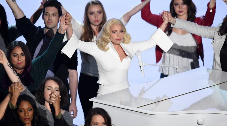 HOLLYWOOD, CA - FEBRUARY 28: Singer-songwriter Lady Gaga performs onstage during the 88th Annual Academy Awards at the Dolby Theatre on February 28, 2016 in Hollywood, California. (Photo by Kevin Winter/Getty Images)