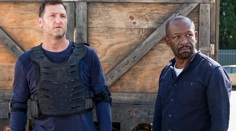 Lennie James as Morgan Jones, Karl Makinen as Richard - The Walking Dead _ Season 7, Episode 14 - Photo Credit: Gene Page/AMC
