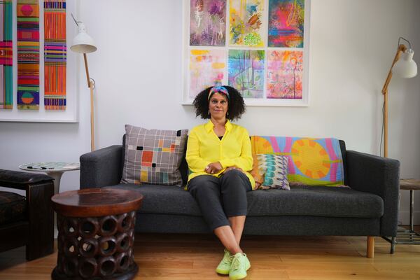British author and academic Bernardine Evaristo at her home in London, Monday, June 2, 2025. (AP Photo/Kirsty Wigglesworth)