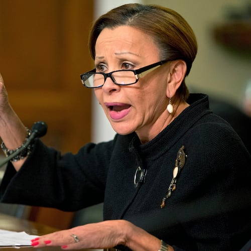 FILE - Rep. Nydia Velazquez, D-N.Y. speaks on Capitol Hill on Jan 12, 2016, in Washington. (AP Photo/Jacquelyn Martin, File)