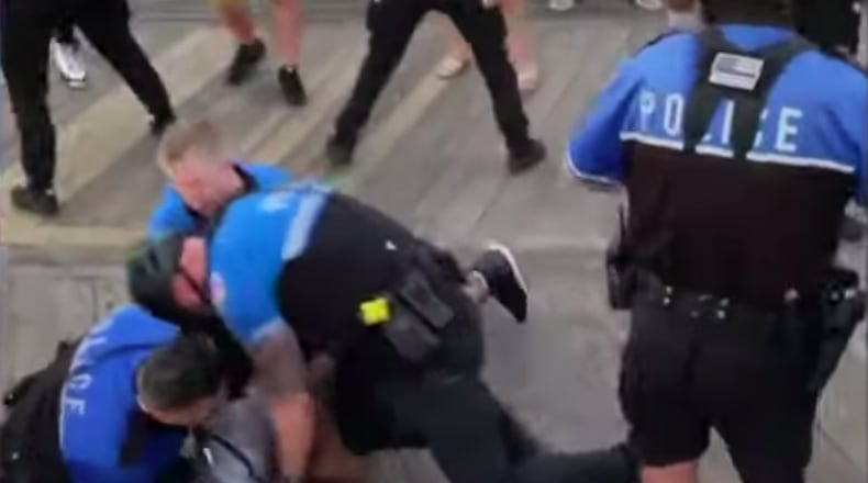 Video of a violent encounter between police and a group of four Black teenagers in Ocean City, Maryland, over the weekend has gone viral and is prompting outrage on social media. The Saturday incident, which was filmed by a bystander, shows a police officer kneeing a 19-year-old Black man multiple times in the ribs as several other deputies held him on the ground to arrest him for vaping.