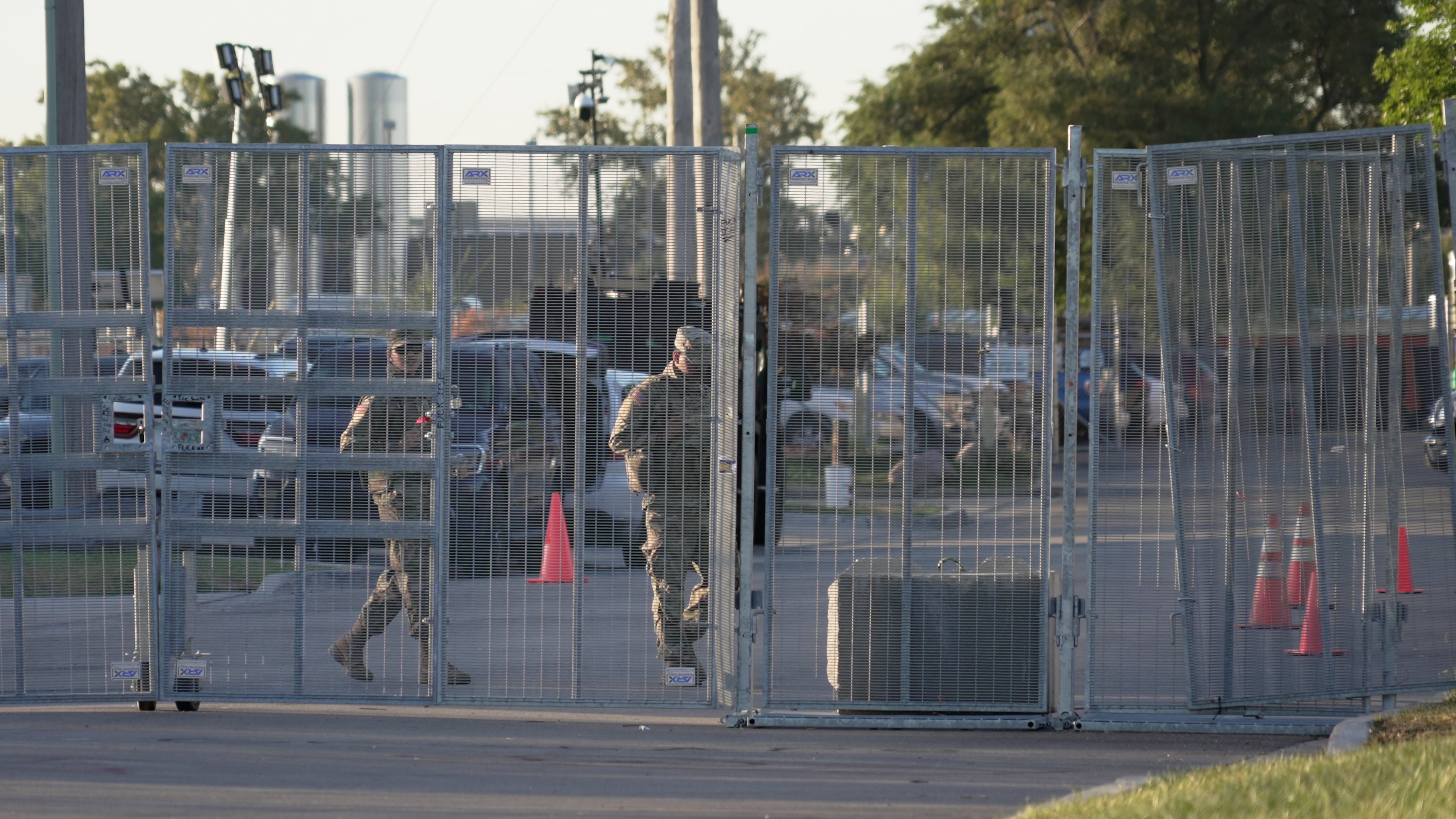 Personnel walk inside an immigration processing facility in Broadview, Ill., on Thursday, Oct. 9, 2025. (AP Photo/Laura Bargfeld)