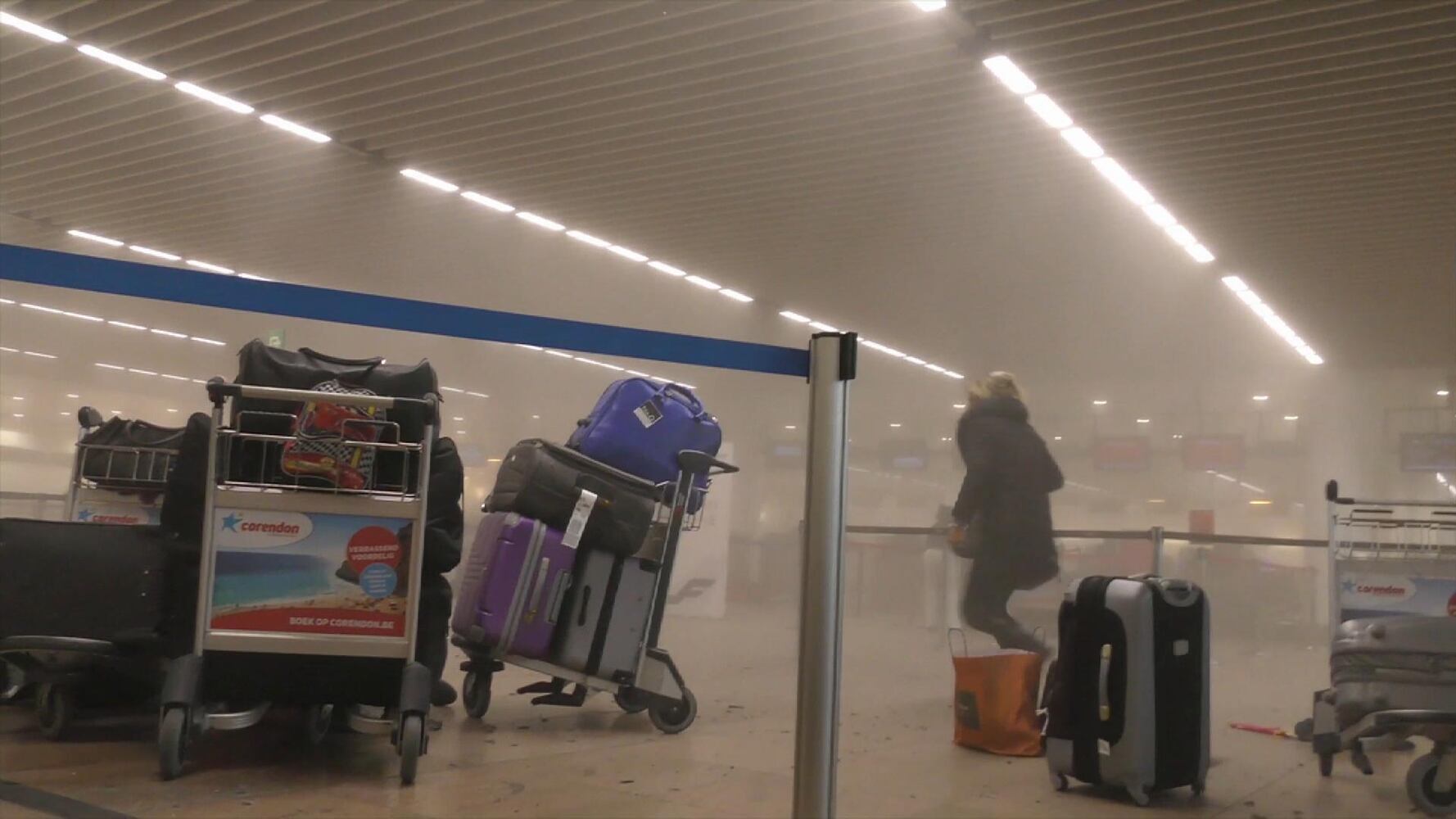 Inside the Brussels airport