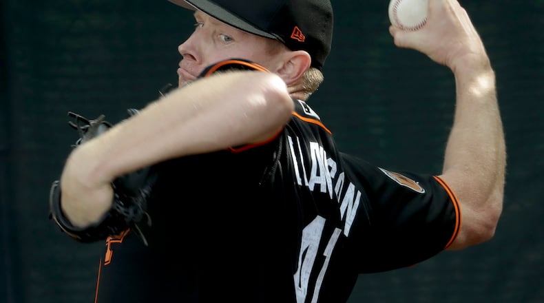 San Francisco Giants relief pitcher Mark Melancon throws during spring training. (AP Photo/Chris Carlson, File)